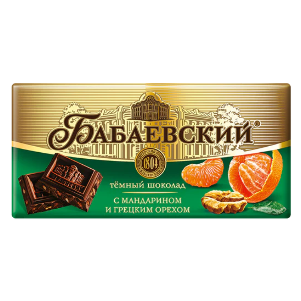 Шоколад Бабаевский с мандарином и грецким орехом 90 гр