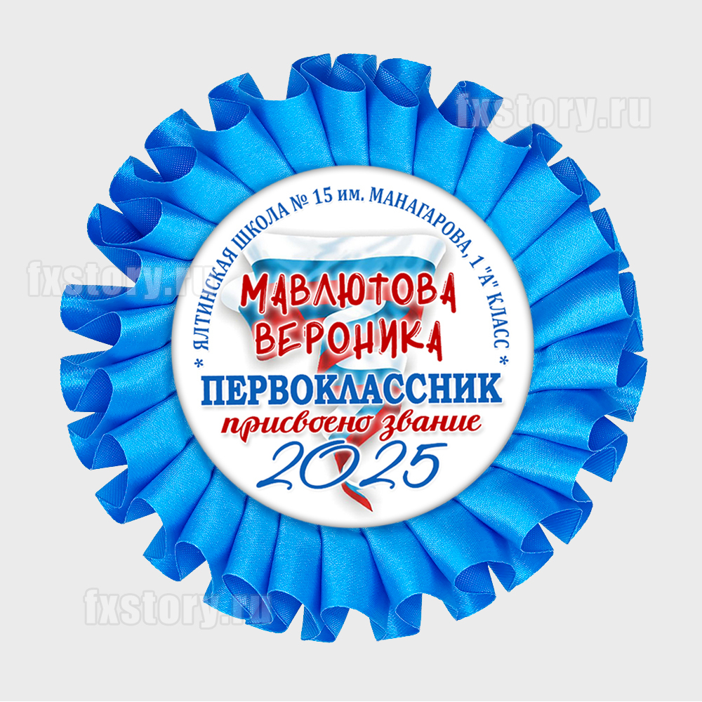 Розетка наградная "Первоклассник" (P06-5). Именная.