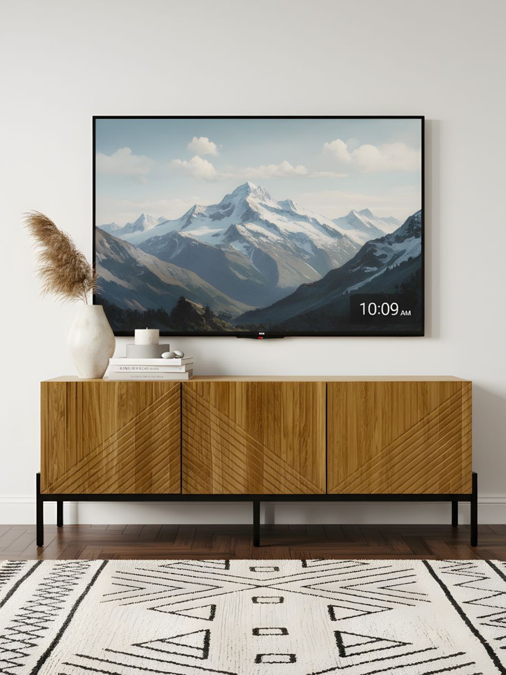 Тумба под телевизор Грувс, 51.2х135х42, с фасадами из массива дуба, Dipriz