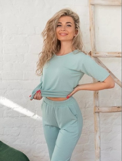 Пижама женская "Монако В.З" брюки (99) ментол