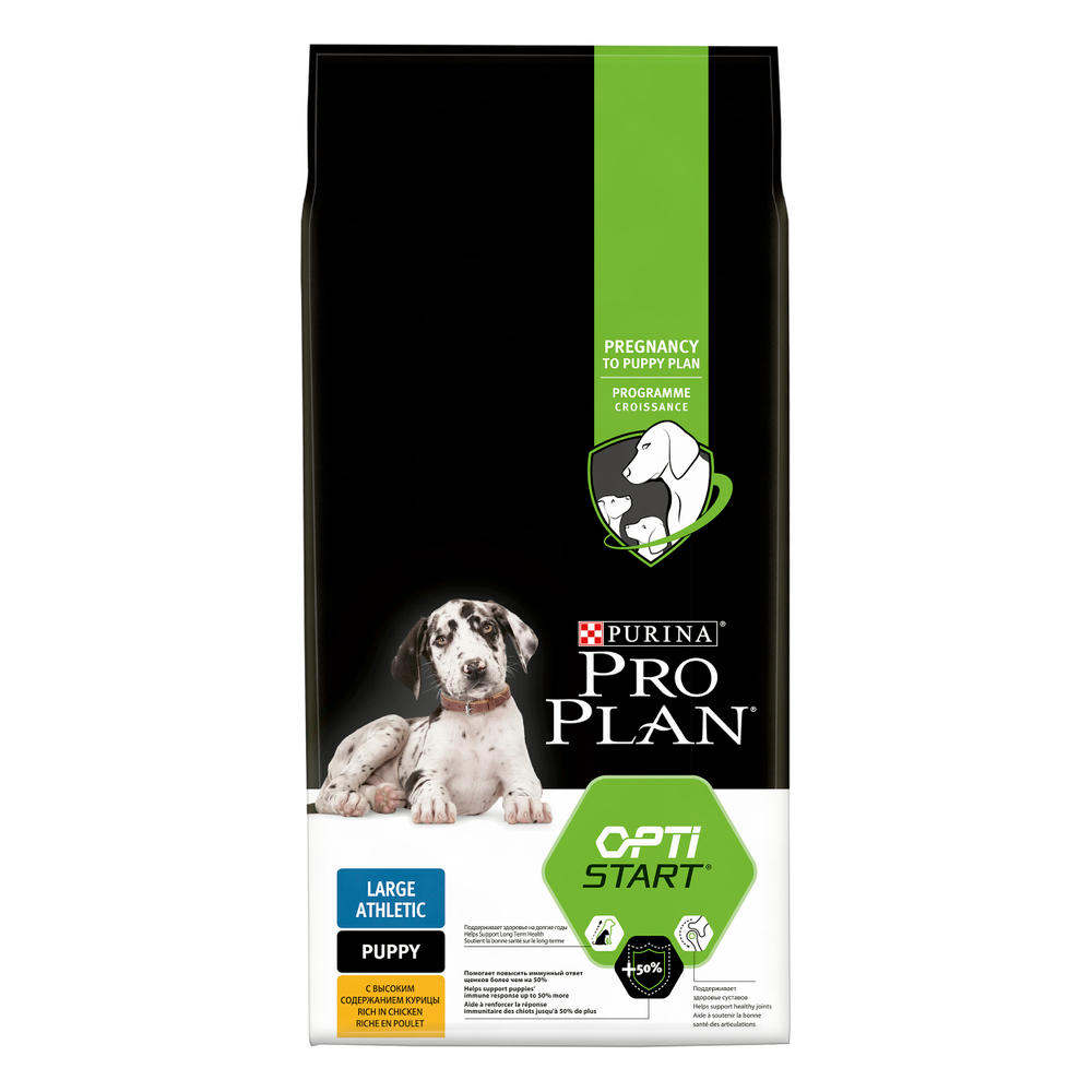 Сухой корм PRO PLAN HEALTHY START для щенков крупных пород с атлетическим телосложением курица 12 кг