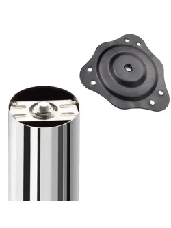 Ножки для стола комплект 4 штуки H 710 мм D 60 мм центральное крепление регулируемые хром / подстолье / опора мебельная металлическая для столешницы