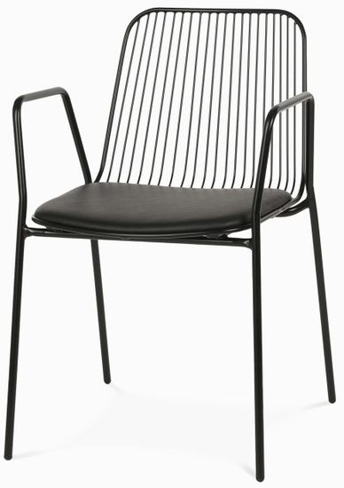 Стул Vivo Armchair металлический черный с подушкой из экокожи