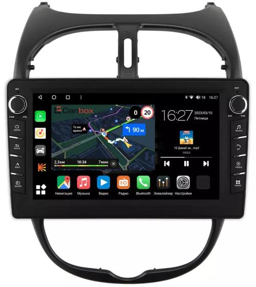 Магнитола для Peugeot 206 1998-2012 - Canbox 9117 Android 10, Быстрая, CarPlay, 4G SIM-слот