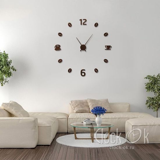 Настенные 3D часы Coffee