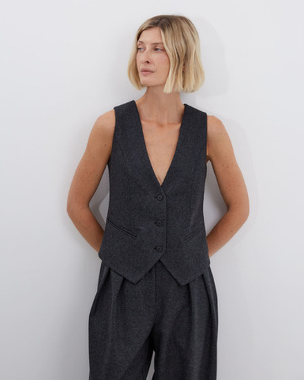 Жилет из шерсти Диор Кутюр темно-серый