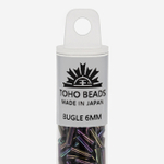 Японский бисер TOHO Bugle (стеклярус) 6mm (№85), металлизированный, непрозрачный глянцевый