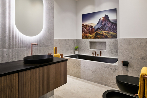 Cмеситель для ванны Gessi Anello, с изливом и ручным душем, цвет Chrome