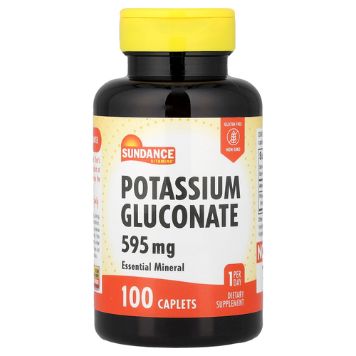 Sundance Vitamins, Глюконат калия, 595 мг, 100 капсул