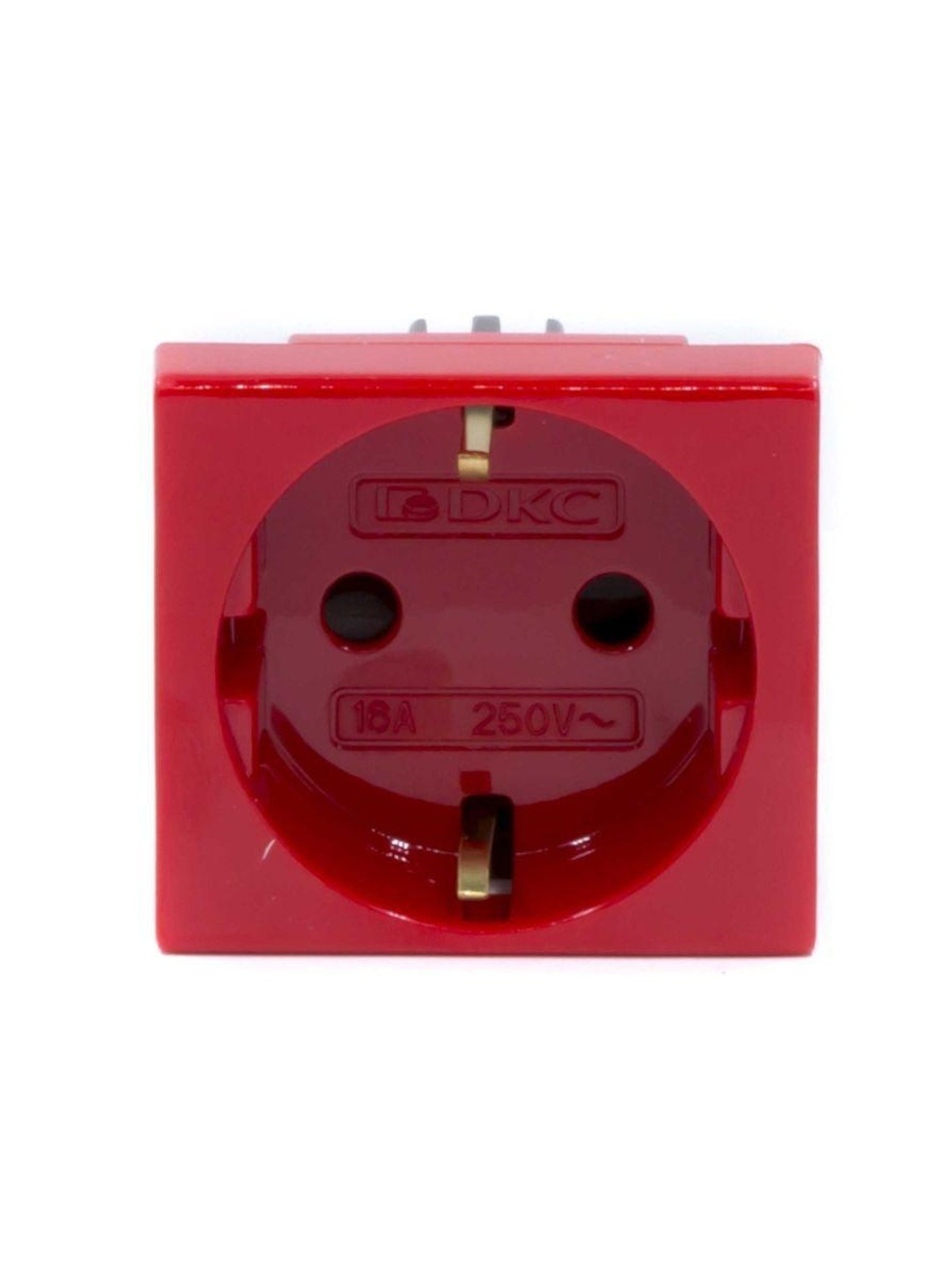 Розетка 1-м 2мод. Viva 16А IP20 2P+E с заземл. защ. шторки красн. DKC 45015