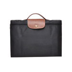 LONGCHAMP Le Pliage Canvas With Leather Trim Briefcase Handbag Clutch Small Women"s Black