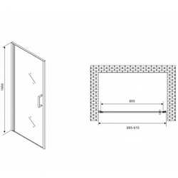 Душевая дверь Abber Sonnenstrand 90 AG04090M профиль Хром стекло матовое