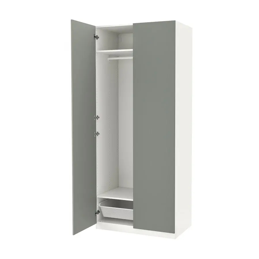 Шкаф - IKEA PAX/REINSVOLL/ПАКС/РЕИНСВОЛЛ ИКЕА, 60х100х236,4 см, белый/темно-серый