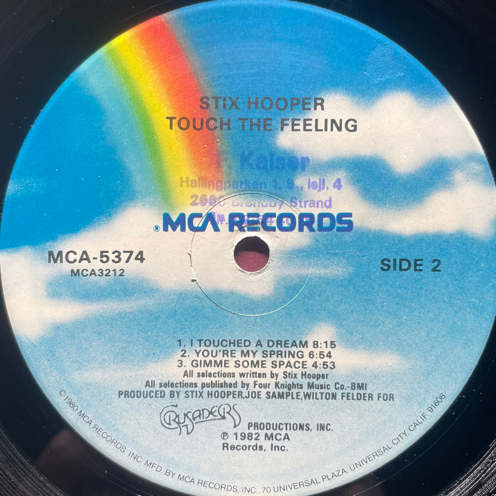 Stix Hooper ‎– Touch The Feeling (США 1982г.)
