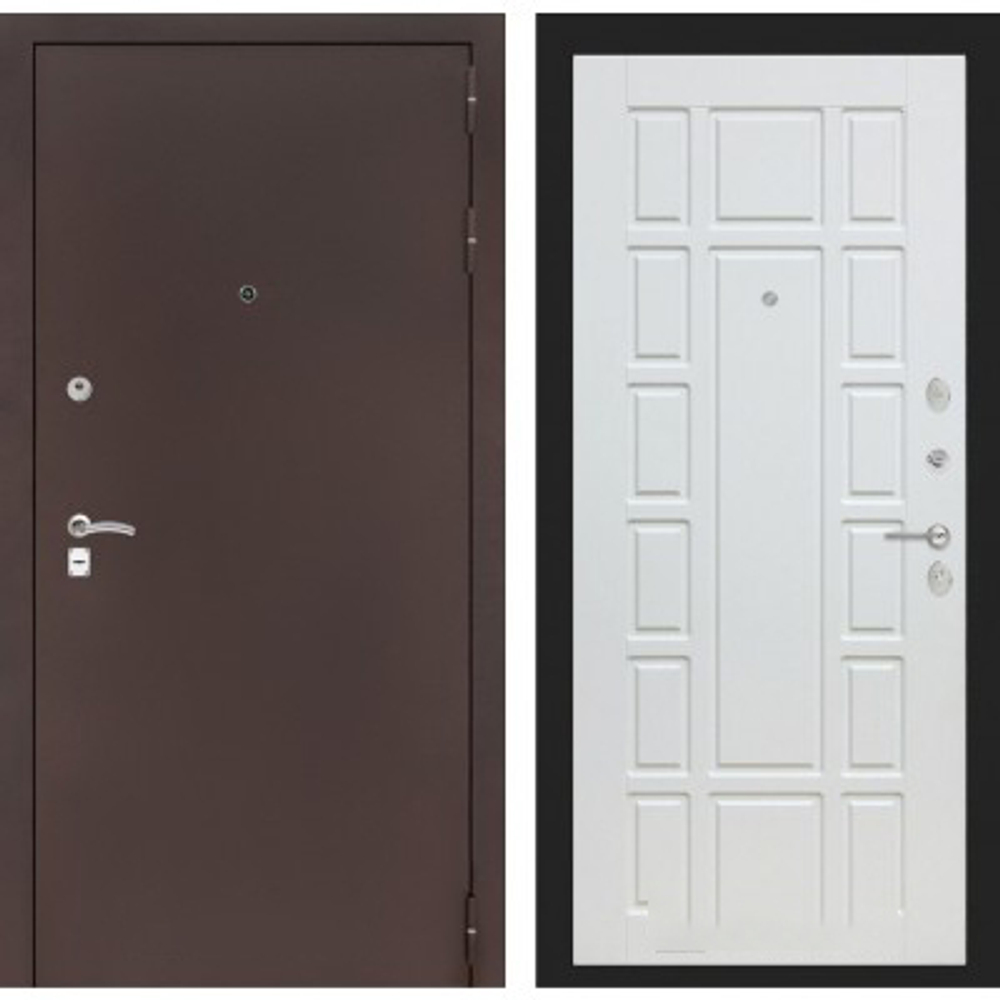 Дверь входная Лабиринт CLASSIC антик медный 12 - Белое дерево металлическая