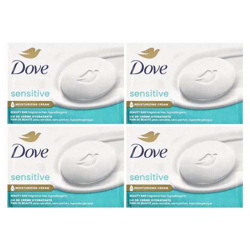 Dove, кусковое мыло, для чувствительной кожи, без отдушки, 4 шт. по 106 г (3,75 унции)