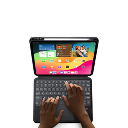 Чехол подставка с клавиатурой (RUS) от Dux Ducis для планшета iPad Pro 11 (2024-), серия DK Series Keyboard, русская клавиатура с подсветкой