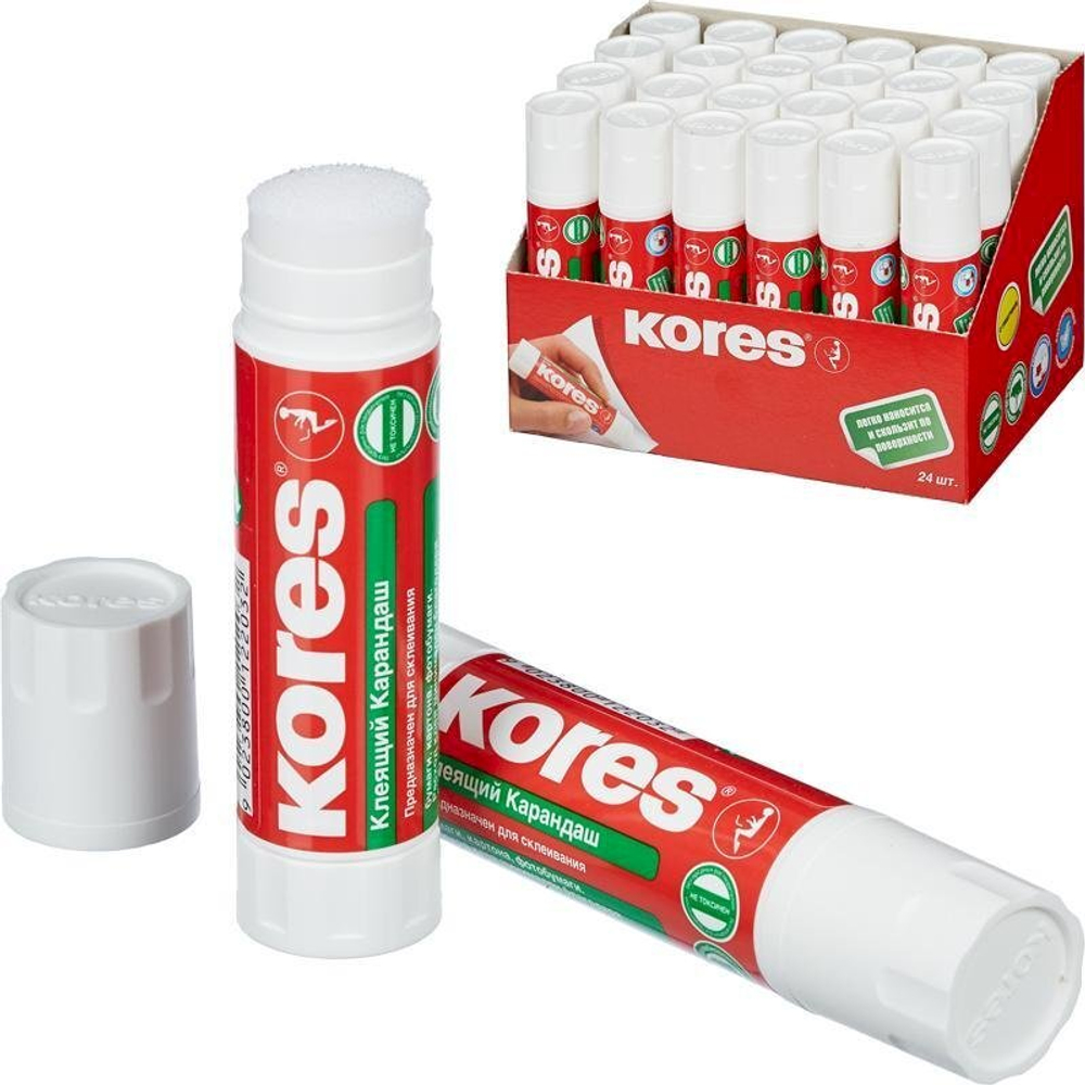 Клей-карандаш Kores, 20 г, в упаковке 24 штуки
