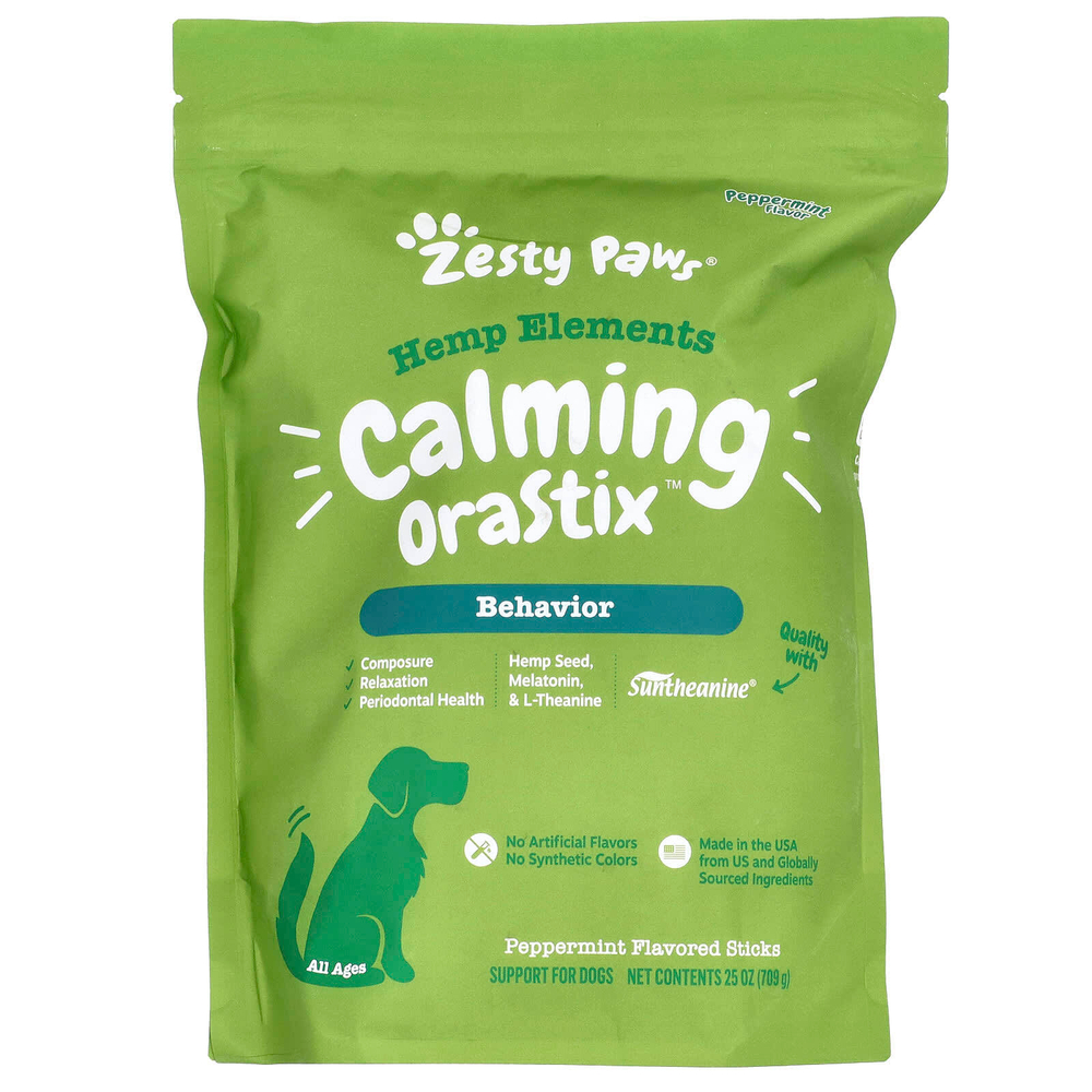 Zesty Paws, Hemp Elements, Calming Orastix, для собак, для всех возрастов, перечная мята, 709 г (25 унций)