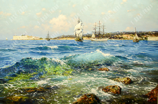 Плотников В. В.Севастопольская бухта. Холст, масло. 2019 г.