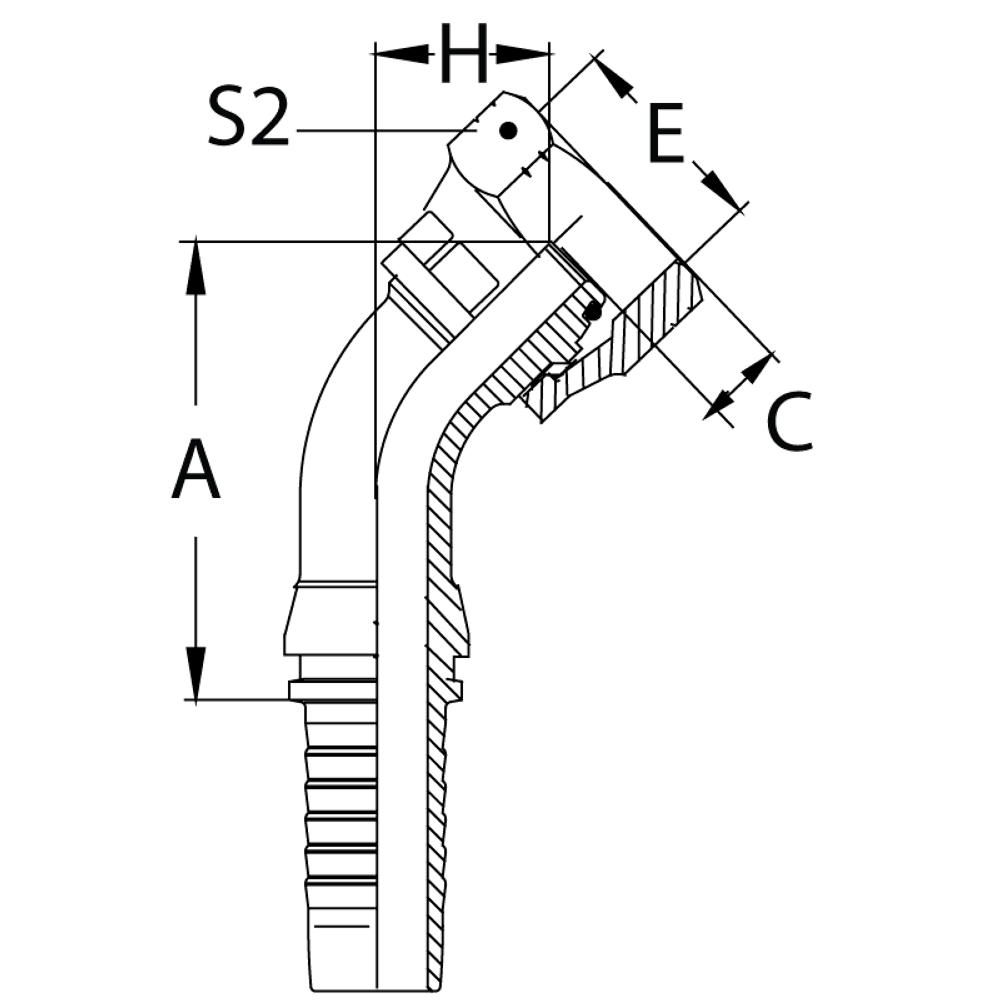 Фитинг DN 20 DKO-L (Г) 30x2 22 (45) (накидная гайка)
