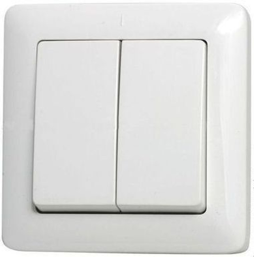 Выключатель 2-клавишный без индикации, с/у, в сборе ХИТ белый Schneider Electric