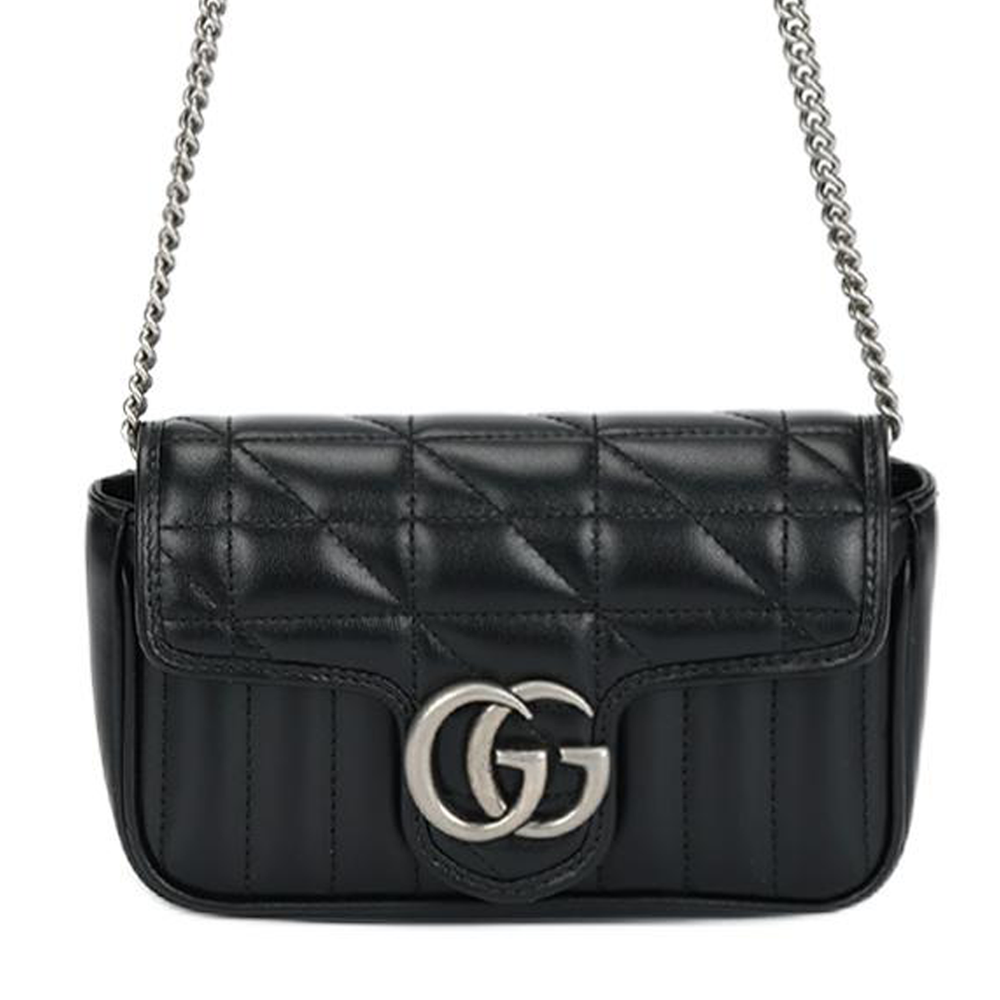 GUCCI GG Marmont Quilted Leather Shoulder Bag, Crossbody Bag Extra Mini Women"s Black