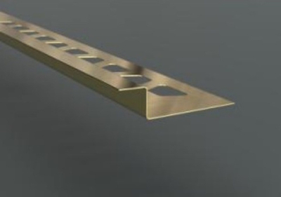 Профиль Z-образный c фиксацией под покрытие, латунь полированная