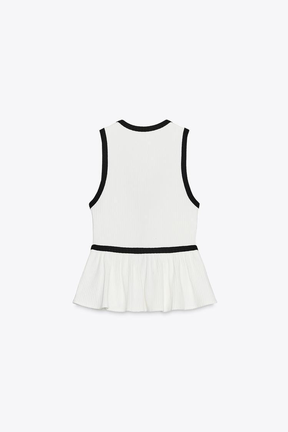 ZARA ТОП В РУБЧИК С ПУГОВИЦАМИ, БЕЛЫЙ/ЧЕРНЫЙ