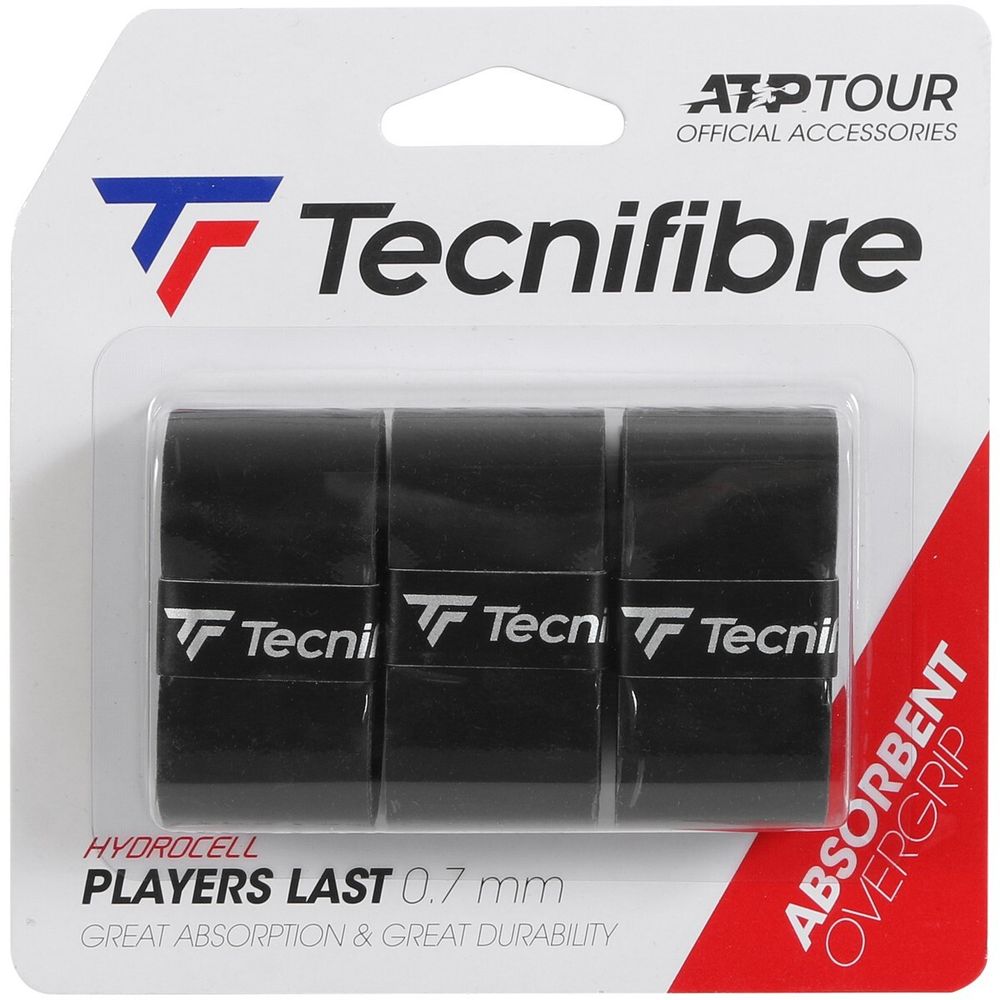 Теннисные намотки Tecnifibre Players Last 3P - black