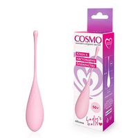 Розовый силиконовый вагинальный шарик 2,8см со шнурком Bior Toys Cosmo CSM-23139-1