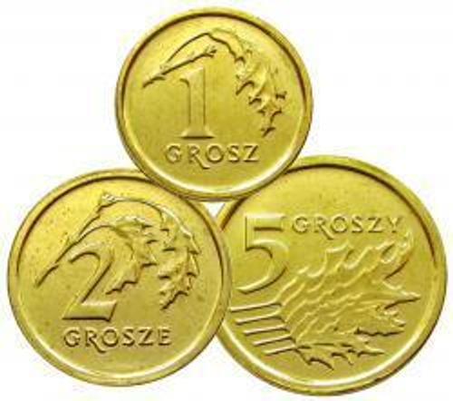 Набор 3 монеты 2015 г. 1,2,5 грошей Royal Mint. UNC