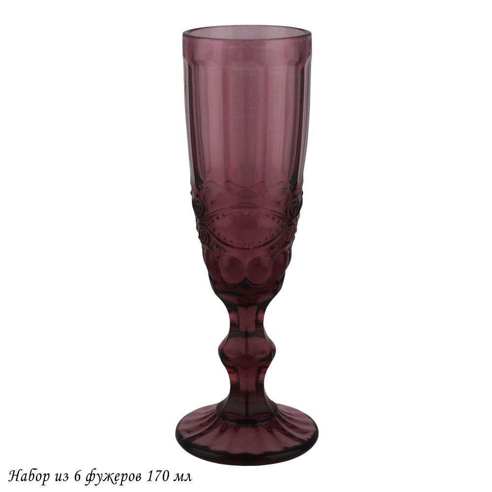 Lenardi 588-442 Набор из 6 фужеров 170 мл в под.уп.(х4) Розовый