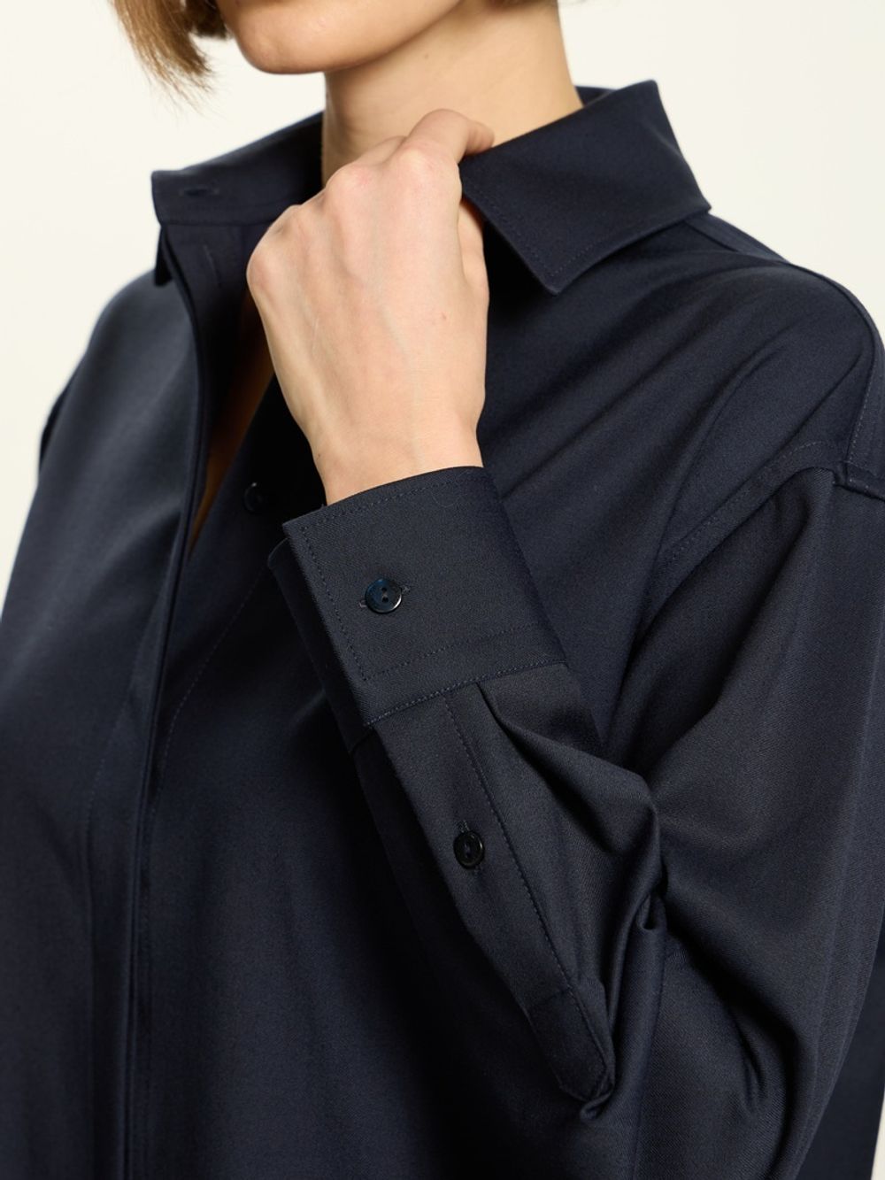 Рубашка Хельсинки синяя шерсть