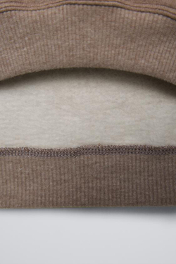 ZARA ОДНОТОННАЯ ТОЛСТОВКА, СЕРОВАТО-КОРИЧНЕВЫЙ