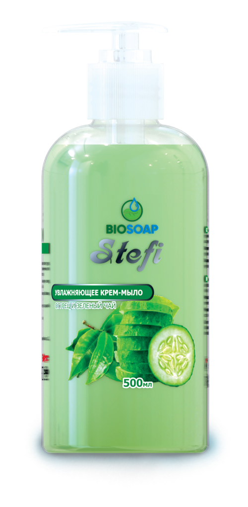 Крем- мыло STEFI, огурец и зеленый чай, 1л