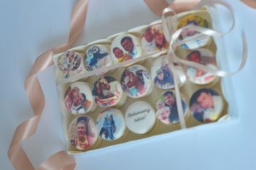 Макарон 15 шт в коробочке с фотопечатью