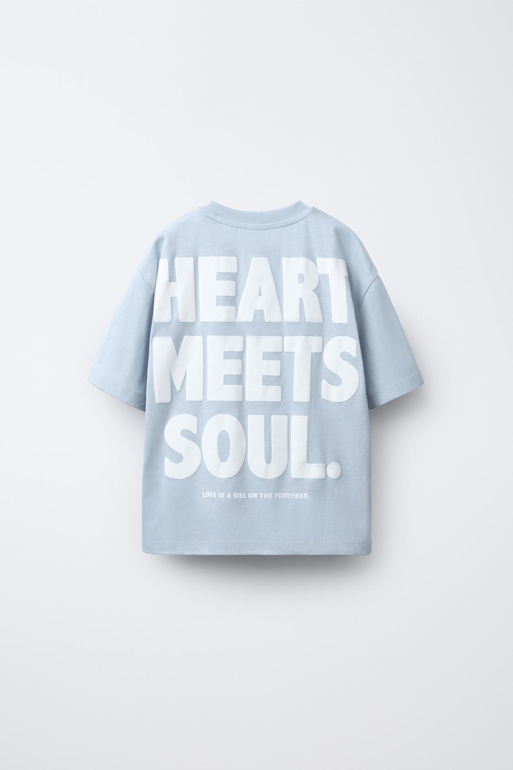 ZARA ФУТБОЛКА С РЕЛЬЕФНЫМ ПРИНТОМ, СИНИЙ