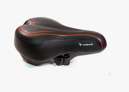 Седло TRIX комфорт 265x195 мм, эластомерное, черно-красное (20)