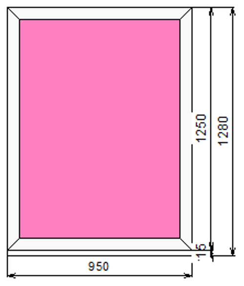 Пластиковое окно 1250 х 950 ТермА Эко с глухой створкой