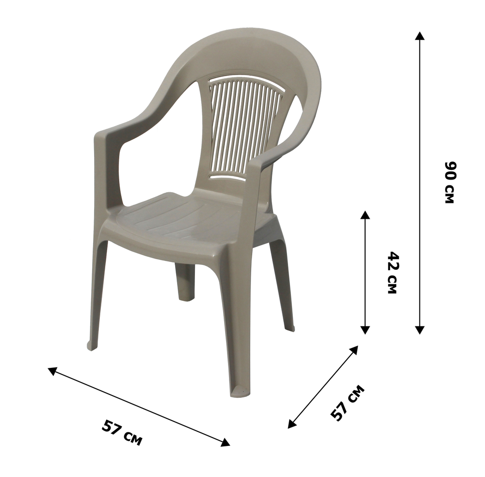 Кресло пластиковое Фламинго арт.ЭП 752541 (серое)