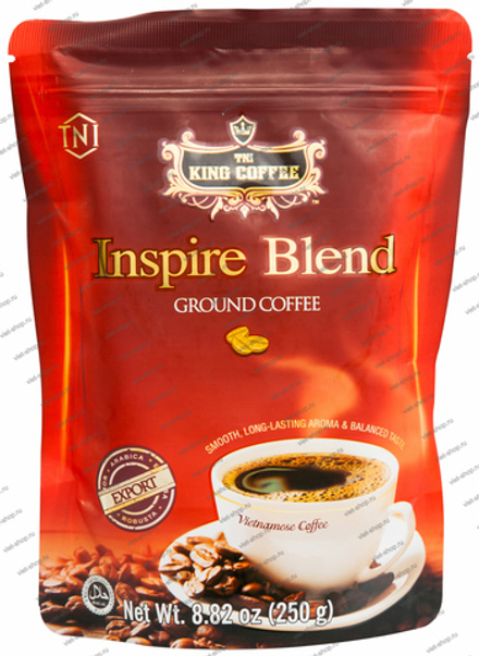 Молотый кофе Inspire Blend King Coffee, смесь 4-х сортов