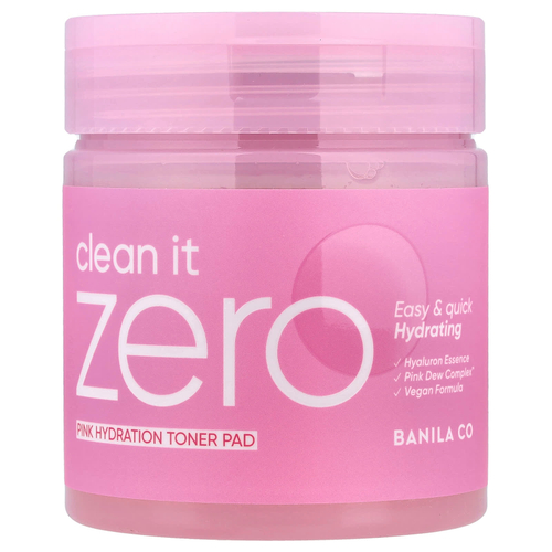 Banila Co, Clean it Zero, увлажняющие салфетки с розовым тонером, 70 подушечек, 235 мл (7,94 жидк. унц.)