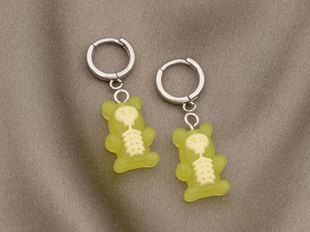 Подвеска  Мармеладный Мишка-skeleton 20мм, желтый
