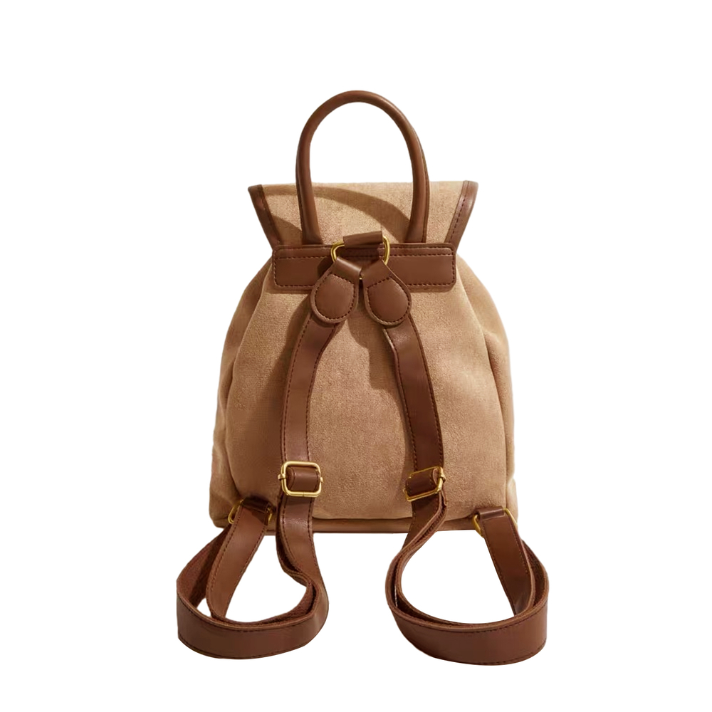 UNITE STAR Canvas Backpack Medium Khaki/Black/Cherry Blossom Pink/White