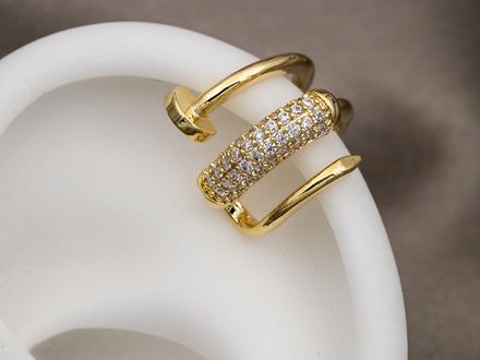 Кафф "Гвоздь" со стразами