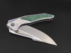 Складной нож Guerrero M390 CrystalTi green carbon