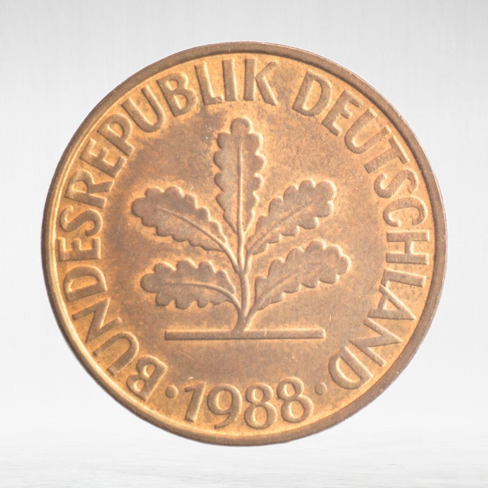 Germany, 10 Pfennigs, 1988, (Stuttgart Mint - "F"), VF