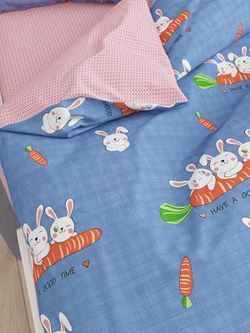 Пододеяльник Сказка "Морковный рейс/Вязание розовое" 1,5-сп 145х215 см на молнии , перкаль