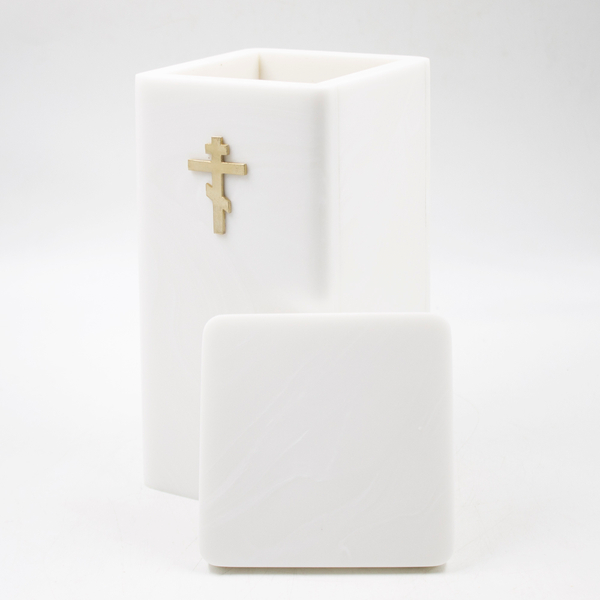 Урна для праха "Брик" с декором мрамор в ассортименте